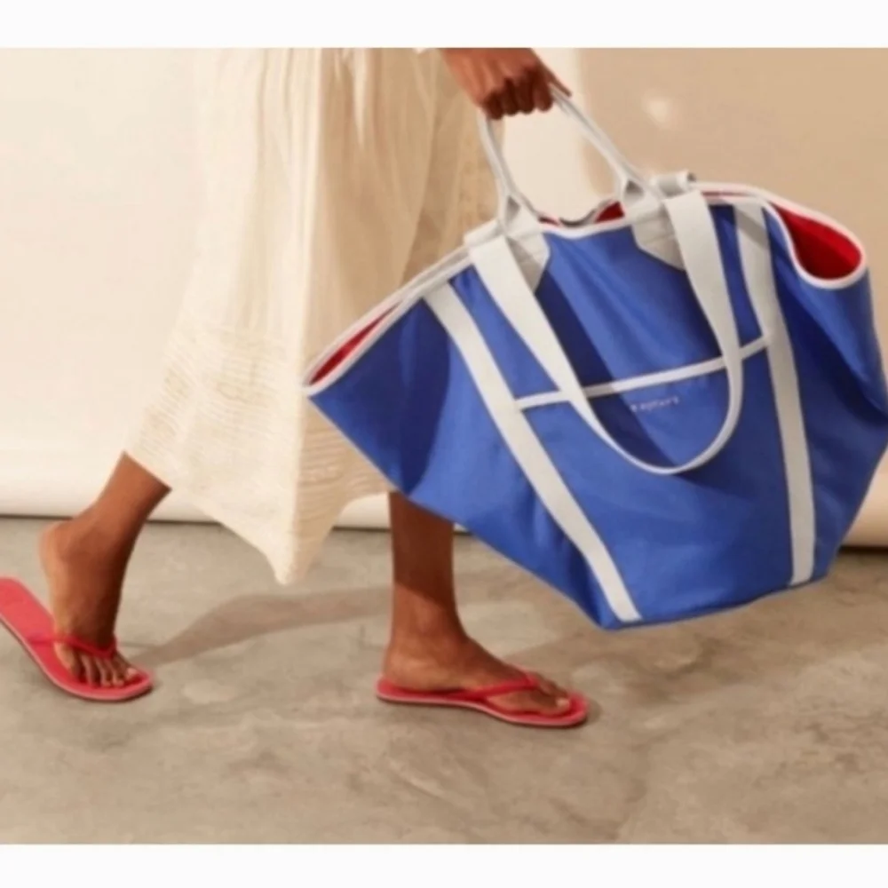 Rothy's Blue and Red Reversible Beach Bag Tote - NWT